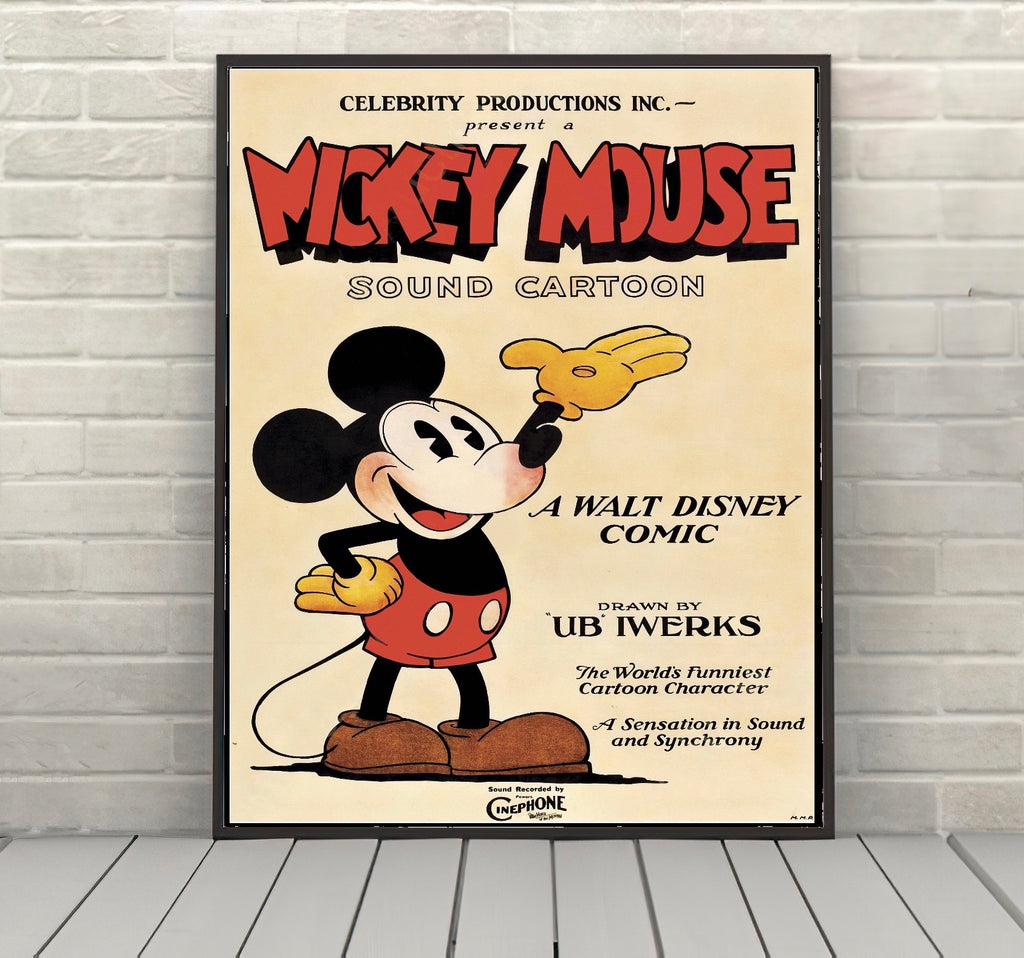 1930 Mickey Mouse Poster Disney Poster Vintage Disney World Poster Classic Disney Mickey Poster Cartoon Posters Attraction Poster Wall Art 1930 Mickey Mouse Poster Disney Poster...
