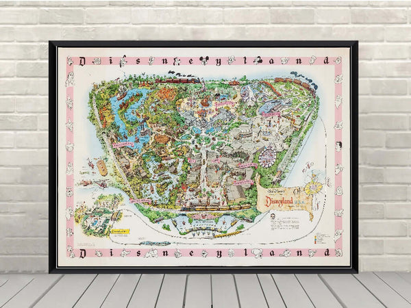 1955 Disneyland Map Poster Vintage Disney Poster Disneyland Poster Mag 