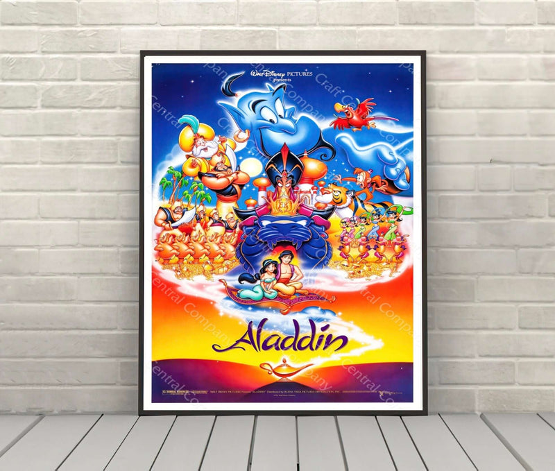 Aladdin Poster Vintage Disney Movie Poster Aladdin Poster Vintage Disney Movie Poster