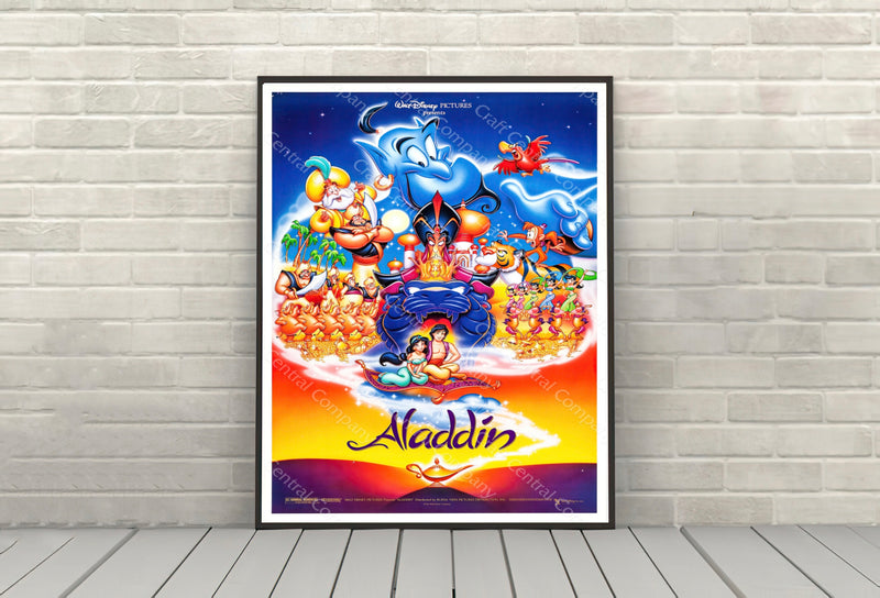 Aladdin Poster Vintage Disney Movie Poster Aladdin Poster Vintage Disney Movie Poster