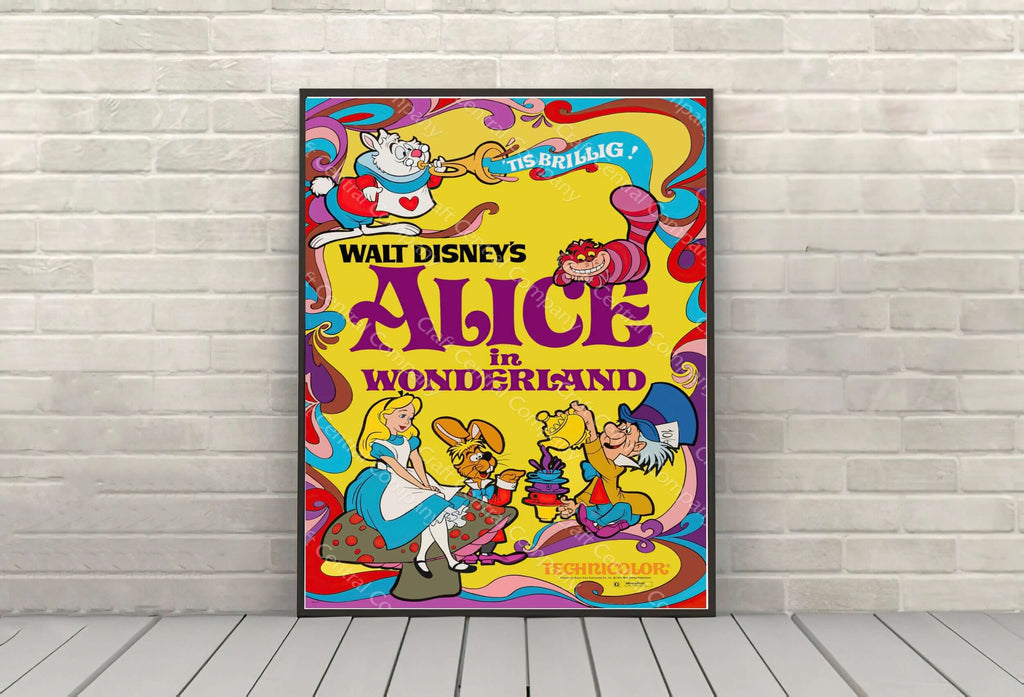 Alice in Wonderland Poster Vintage Disney...