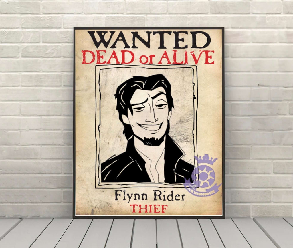 Flynn Rider Wanted Poster Tangled Poster Vintage Disney Movie Poster Classic Disney World Posters Disneyland Poster Flynn Rider Wanted Poster Tangled Poster...
