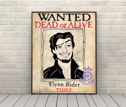 Flynn Rider Wanted Poster Tangled Poster Vintage Disney Movie Poster Classic Disney World Posters Disneyland Poster Flynn Rider Wanted Poster Tangled Poster...