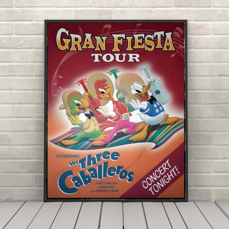 Gran Fiesta Tour Epcot Poster Three Caballeros Poster Disney Attraction Poster Vintage Disney World Poster (2 Hidden Mickeys) Gran Fiesta Tour Epcot Poster Three...
