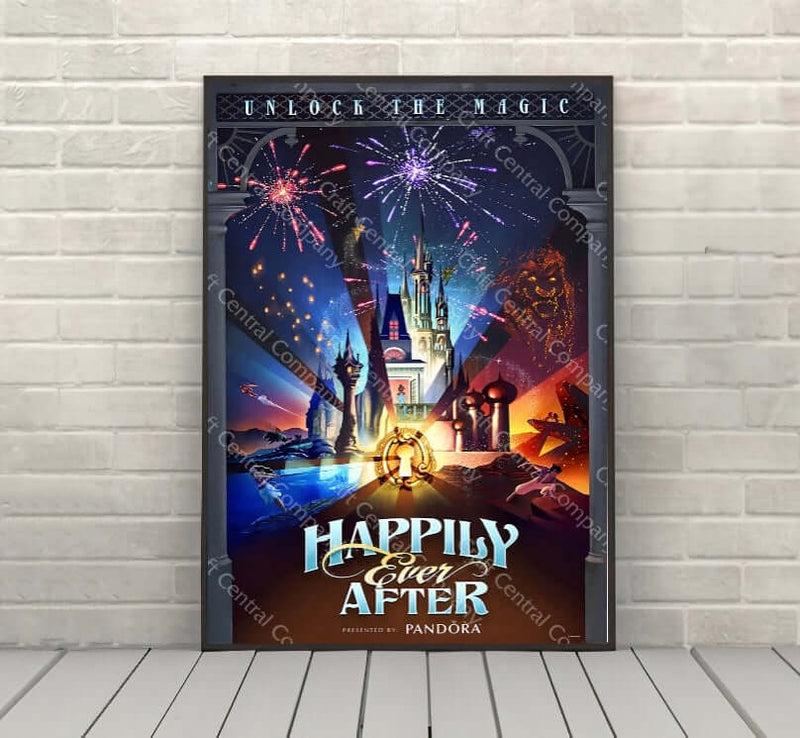 Happily Ever After Poster Magic Kingdom Fireworks Show Poster Disney Attraction Poster Vintage Disney Poster Disney World Poster Happily Ever After Poster Magic Kingdom...
