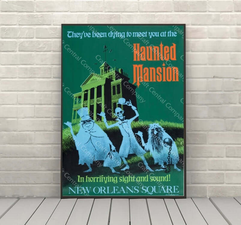 Haunted Mansion Poster Vintage Disney Attraction Poster New Orleans Square Magic Kingdom Haunted Mansion Poster Vintage Disney Attraction...