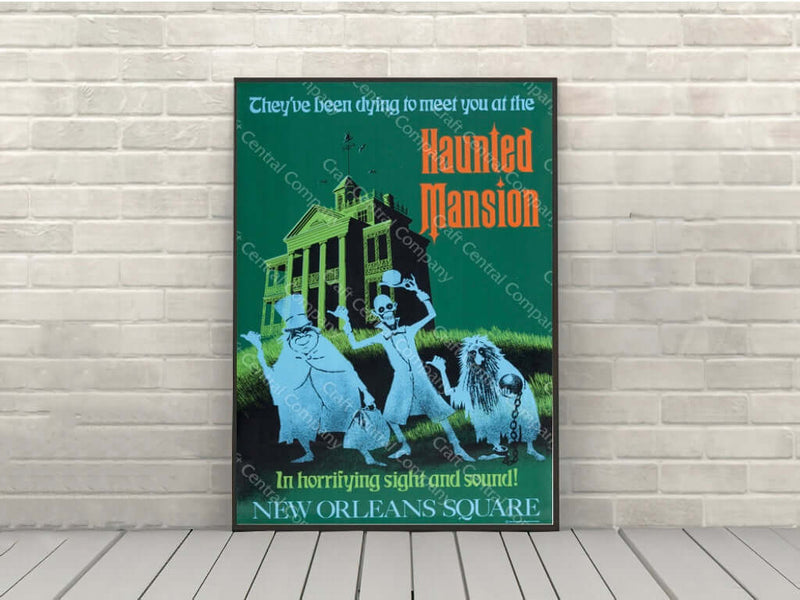 Haunted Mansion Poster Vintage Disney Attraction Poster New Orleans Square Magic Kingdom Haunted Mansion Poster Vintage Disney Attraction...