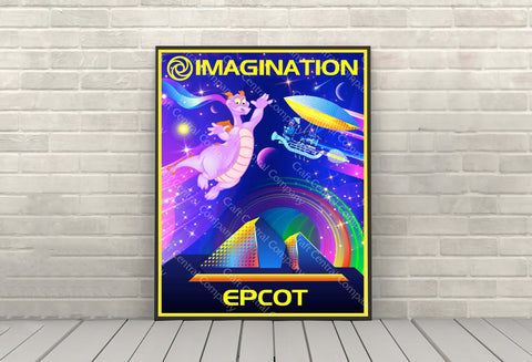 Imagination with Figment Poster Disney Epcot Center Attraction Posters Imagination with Figment Poster Disney Epcot...