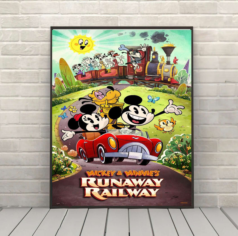 Mickey and Minnie's Runaway Railway Poster Vintage Disney Attraction Poster Mickey Mouse Posters Disneyland Poster Disney World Wall Art Mickey and Minnie's Runaway Railway Poster...