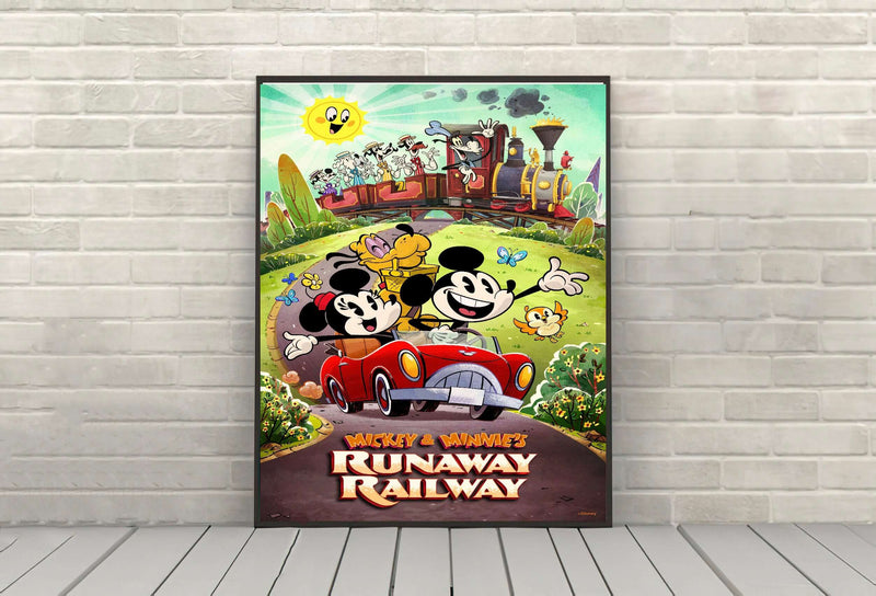 Mickey and Minnie's Runaway Railway Poster Vintage Disney Attraction Poster Mickey Mouse Posters Disneyland Poster Disney World Wall Art Mickey and Minnie's Runaway Railway Poster...