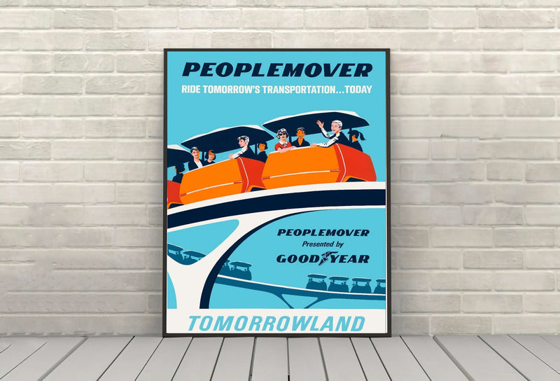 People Mover Poster Vintage Disney Attraction Poster Tomorrowland Poster People Mover Poster Vintage Disney Attraction...