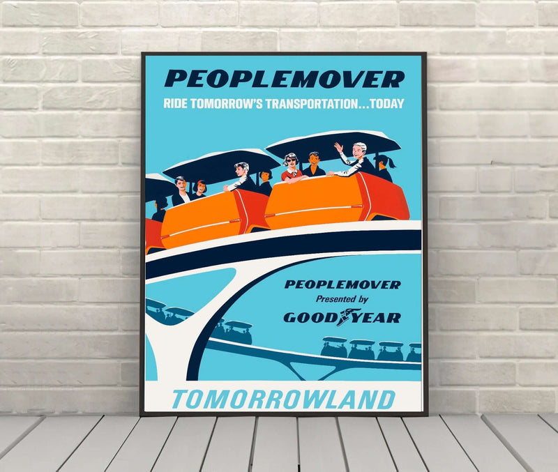 People Mover Poster Vintage Disney Attraction Poster Tomorrowland Poster People Mover Poster Vintage Disney Attraction...