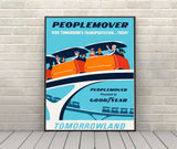 People Mover Poster Vintage Disney Attraction Poster Tomorrowland Poster
