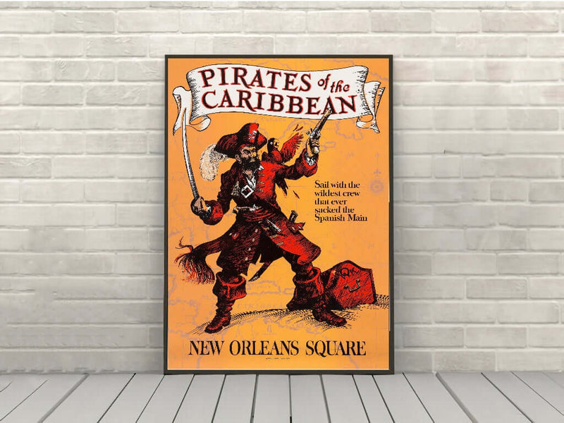 Pirates of the Caribbean Poster Disney Attraction Poster Vintage Disney Posters Disneyland Poster New Orleans Square Adventureland Poster Pirates of the Caribbean Poster Disney...