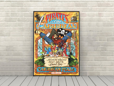 Pirates of the Caribbean Attraction Poster Vintage Disney Poster Adventureland Poster Disney World Poster Disneyland Poster Magic Kingdom Pirates of the Caribbean Attraction Poster...
