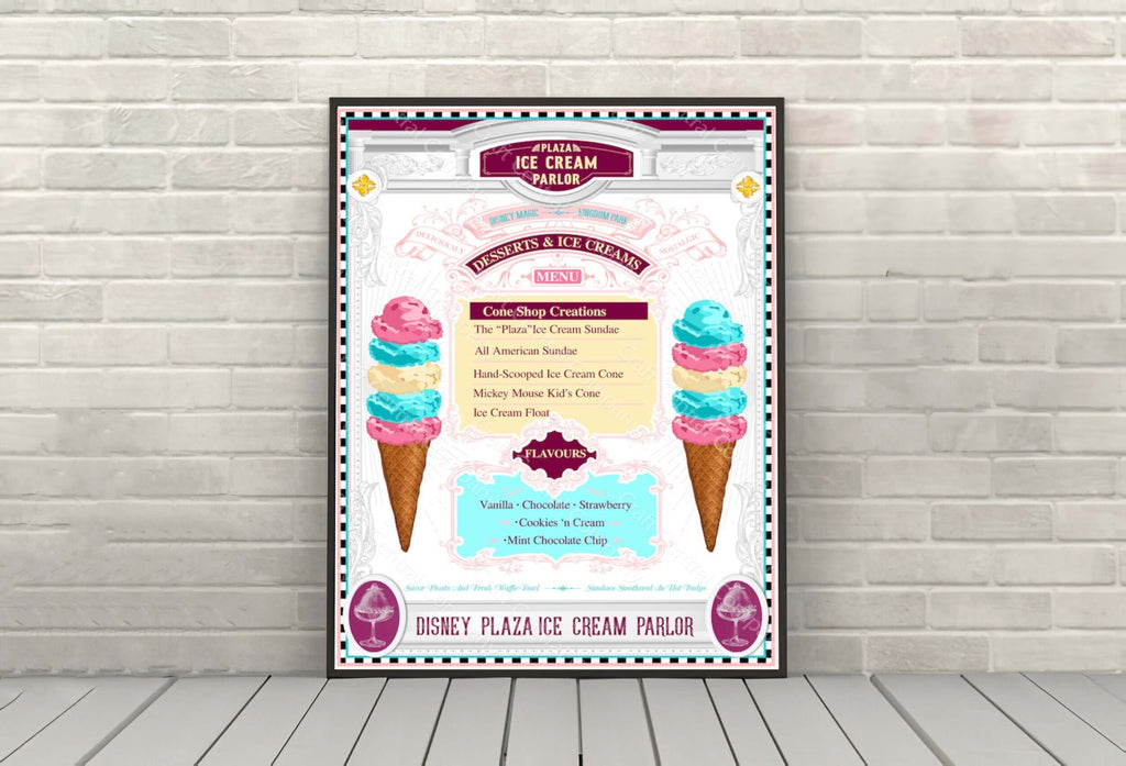 Plaza Ice Cream Parlor Poster Vintage...