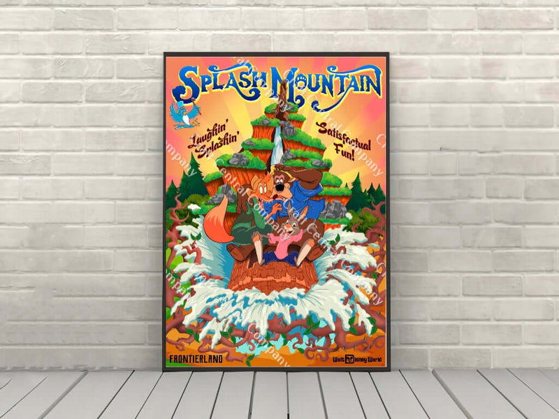 Splash Mountain Poster Frontierland Vintage Disney Attraction Poster Magic Kingdom Splash Mountain Poster Frontierland Vintage Disney...