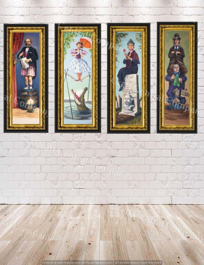 Haunted Mansion Stretching Room Poster Full Set of 4 Posters Disney Attraction Poster Haunted Mansion Poster Vintage Disney Ride Disneyland Haunted Mansion Stretching Room Poster Full...