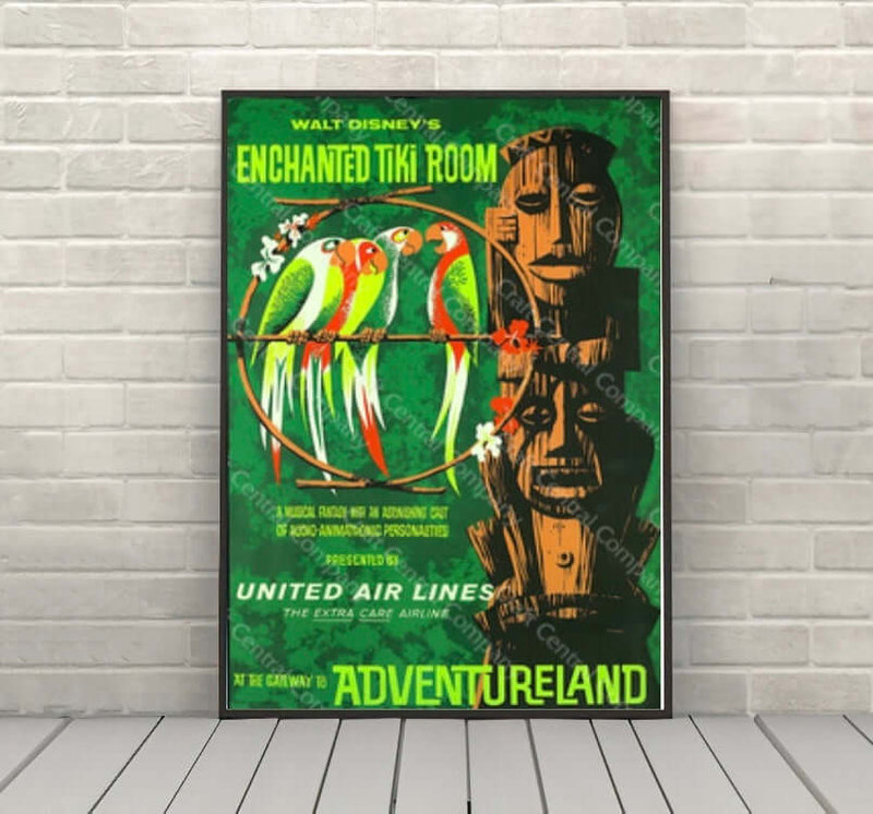 Enchanted Tiki Room Poster Disney Attraction Poster Vintage Disney Poster Disney World Poster Adventureland Poster Classic Disneyland Poster Enchanted Tiki Room Poster Disney Attraction...
