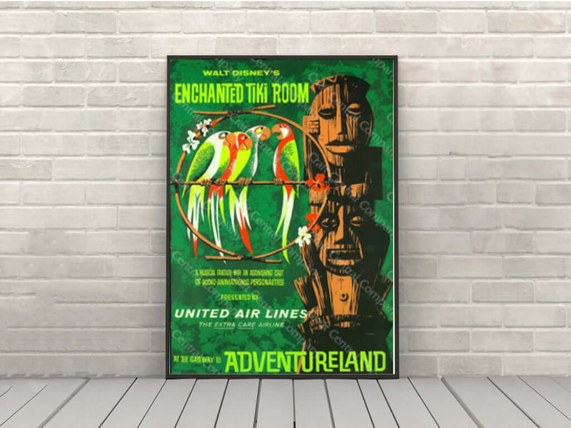 Enchanted Tiki Room Poster Disney Attraction Poster Vintage Disney Poster Disney World Poster Adventureland Poster Classic Disneyland Poster Enchanted Tiki Room Poster Disney Attraction...