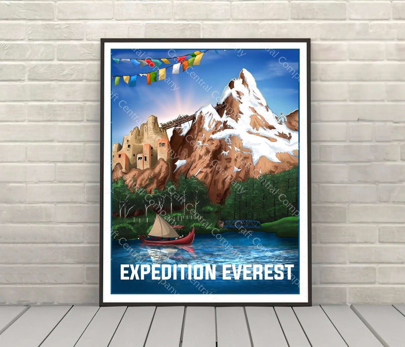 Expedition Everest Attraction Poster Disney World Animal Kingdom Wall Art Expedition Everest Attraction Poster Disney World...
