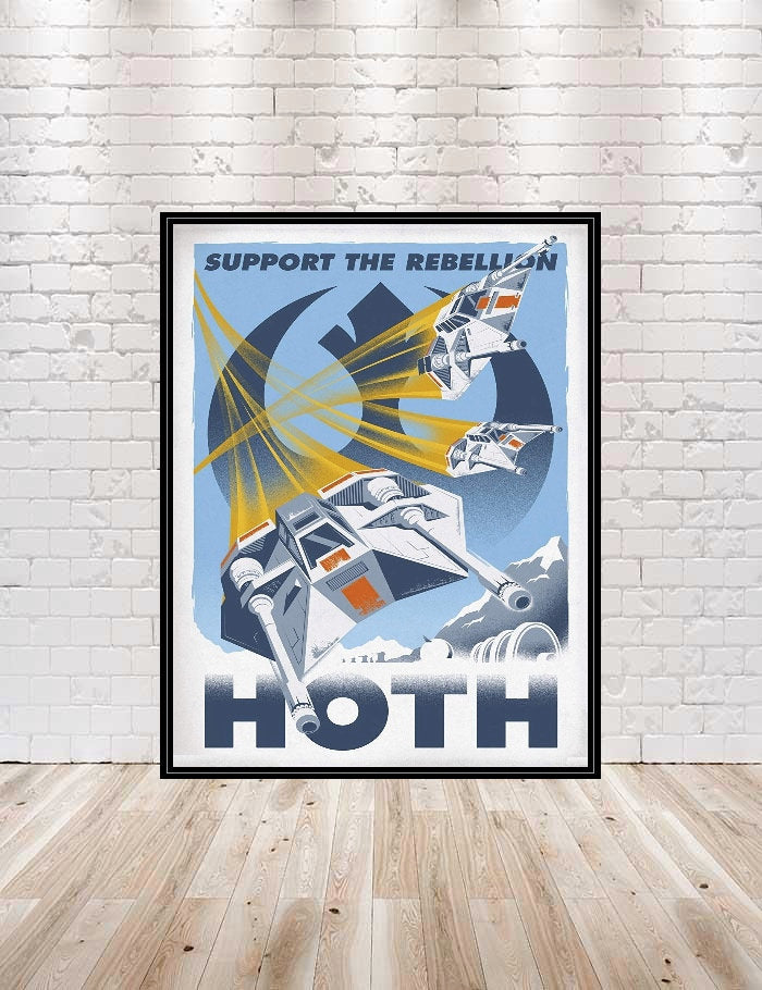 Hoth Star Wars Poster Disney Attraction Poster Hollywood Studios Star Tours Rebellion Poster Support the rebellion Vintage Disney Poster Hoth Star Wars Poster Disney Attraction...