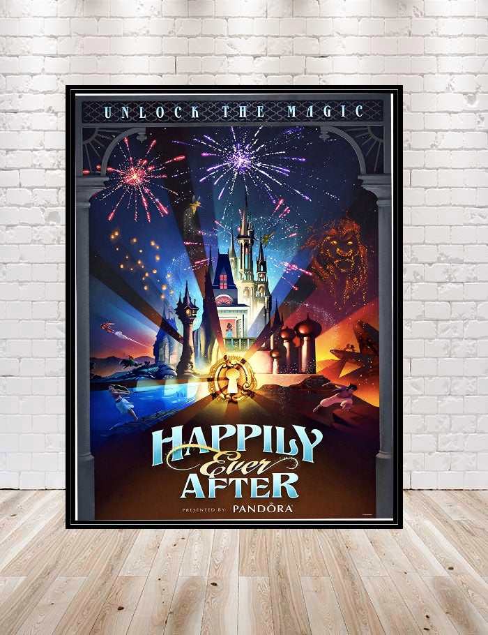 Happily Ever After Poster Magic Kingdom Fireworks Show Poster Disney Attraction Poster Vintage Disney Poster Disney World Poster Happily Ever After Poster Magic Kingdom...