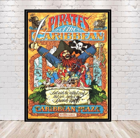 Pirates of the Caribbean Attraction Poster Vintage Disney Poster Adventureland Poster Disney World Poster Disneyland Poster Magic Kingdom Pirates of the Caribbean Attraction Poster...