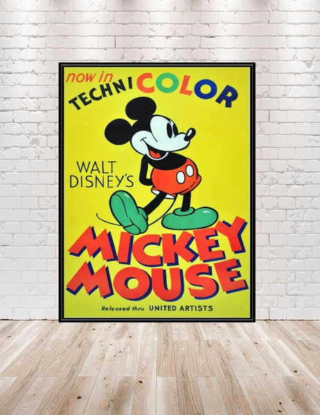 Mickey Mouse TechniColor Disney World Poster