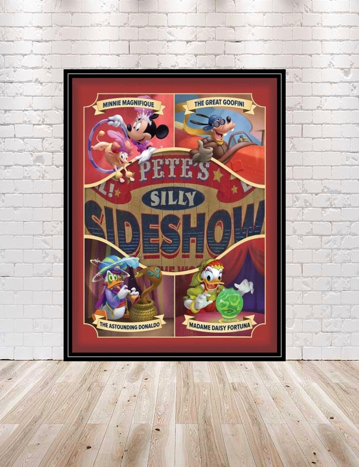Pete's Silly Sideshow Poster Disney World Poster Vintage Disney Poster Disney Characters Mickey Poster Donald Duck Poster Goofy Poster Pete's Silly Sideshow Poster Disney World...