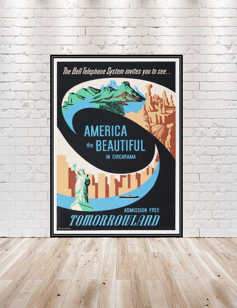 America Beautiful Tomorrowland Disney Poster- CraftCentralCompany