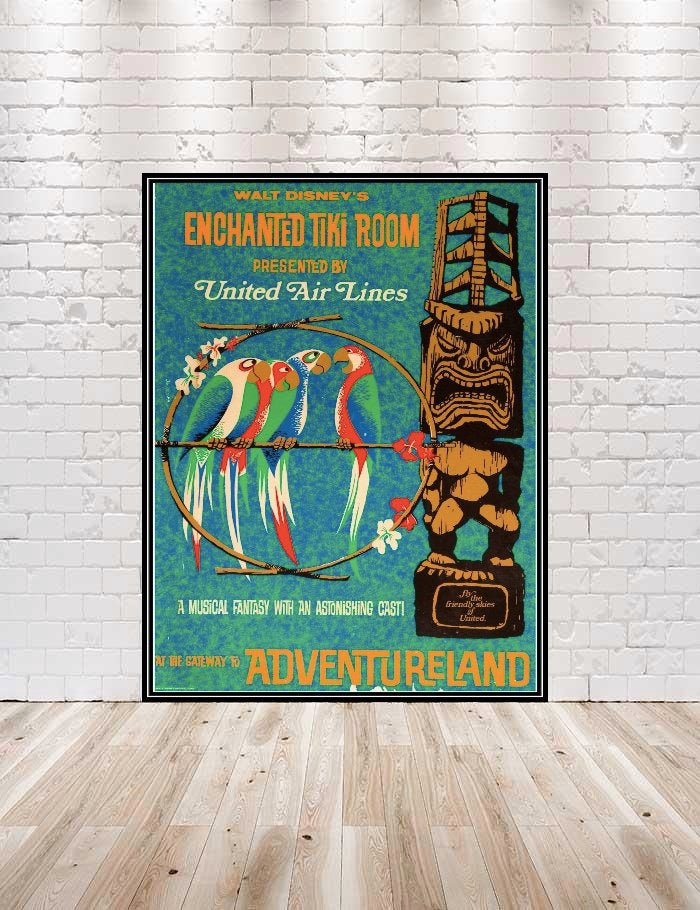 Enchanted Tiki Room Attraction Poster Vintage Disney Poster Disneyland Poster Adventureland Poster Disney World Posters Magic Kingdom Poster Enchanted Tiki Room Attraction Poster Vintage...