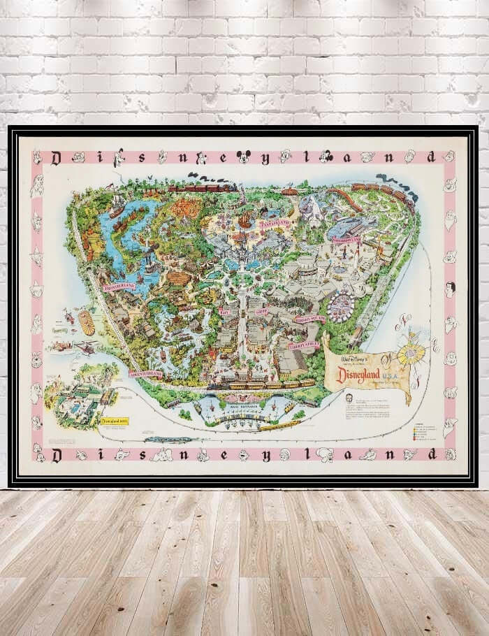 1955 Disneyland Map Poster Vintage Disney Poster Disneyland Poster Magic Kingdom Disney World Poster Ride Map Attraction Poster 1955 Disneyland Map Poster Vintage Disney...