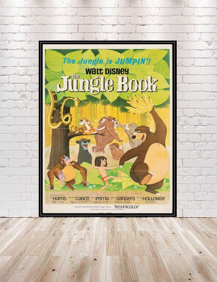 The Jungle Book Poster 1961 Vintage Disney Movie Poster Vintage Disney Poster Walt Disney World Poster Disneyland Poster Nursery Wall Art The Jungle Book Poster 1961 Vintage...