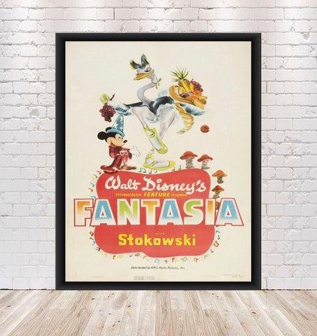 Fantasia Poster Vintage Disney Movie Poster Walt Disney World Posters Mickey Mouse Posters TechniColor Disneyland Posters Wall Art nursery Fantasia Poster Vintage Disney Movie Poster...