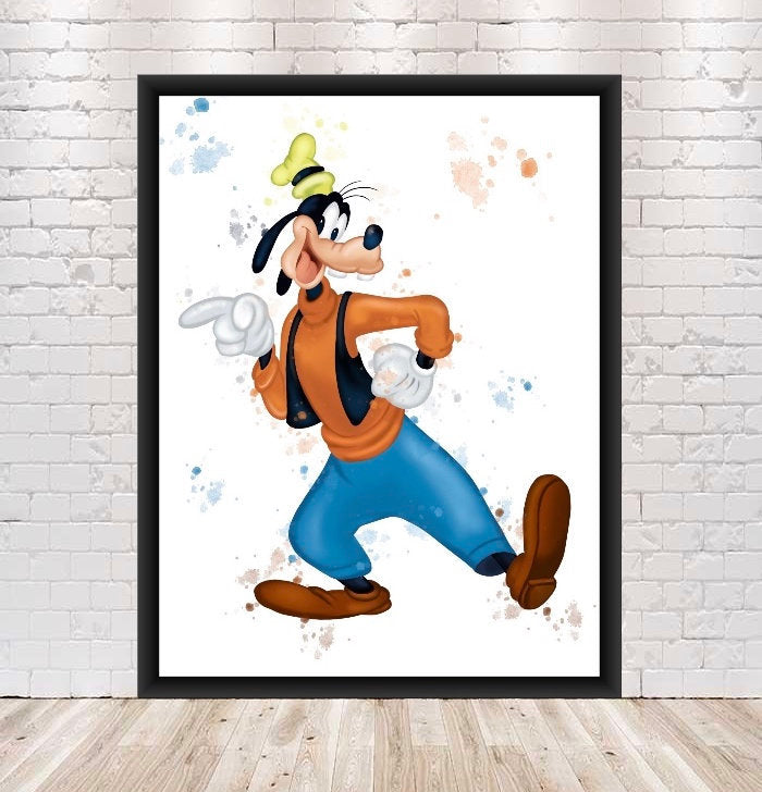 Goofy Poster Goofy Watercolor Poster Vintage Disney Poster Disneyland Poster Walt Disney World Wall Art Nursery Kids Bedroom Childs Gift Goofy Poster Goofy Watercolor Poster Vintage...
