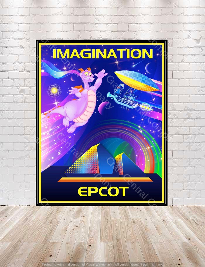 Imagination with Figment Poster Disney Epcot...