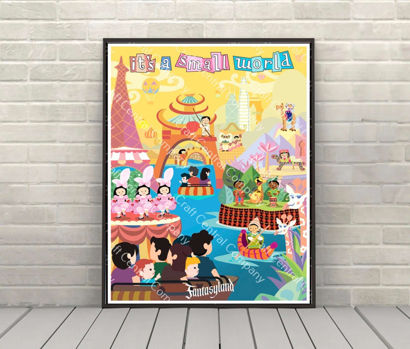 It's A Small World Poster Disney Attraction Poster Magic Kingdom Fantasyland Disney World Poster Disneyland Wall Art It's A Small World Poster Disney...
