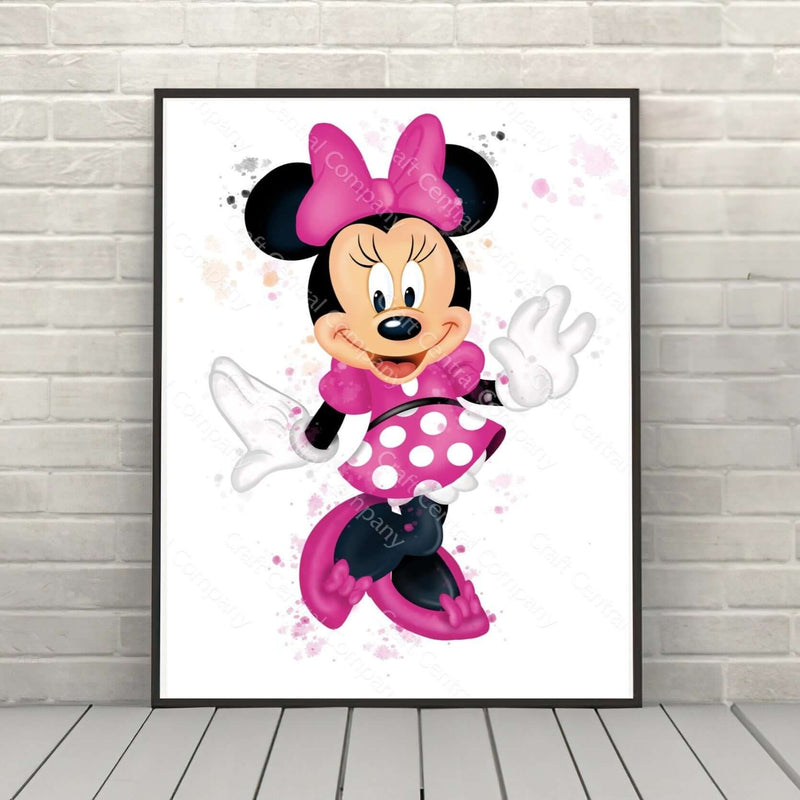 Minnie Mouse Poster Watercolor Poster Disney Poster Disneyland Poster Walt Disney World Wall Art Nursery Kids Bedroom Gift Minnie Mouse Poster Watercolor Poster Disney...