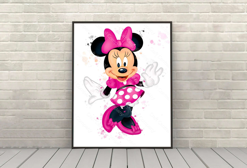 Minnie Mouse Poster Watercolor Poster Disney...