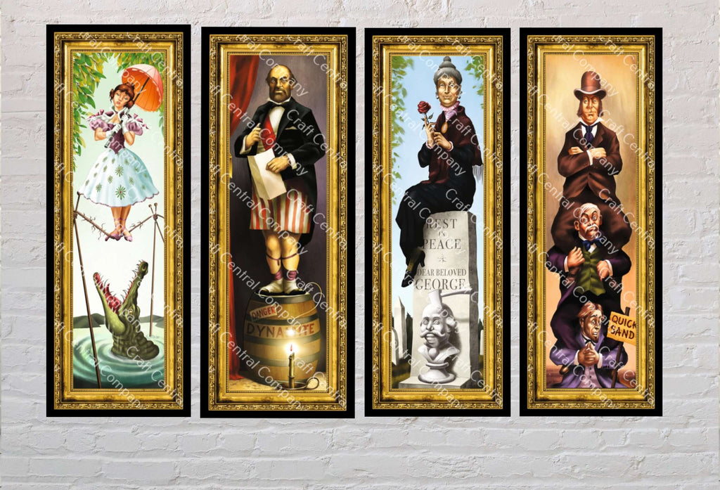 Haunted Mansion Stretching Room Poster Full Set of 4 Posters Disney Attraction Poster Haunted Mansion Poster Vintage Disney Ride Disneyland Haunted Mansion Stretching Room Poster Full...