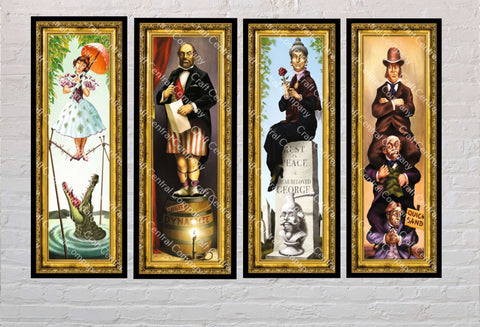 Haunted Mansion Stretching Room Poster Full Set of 4 Posters Disney Attraction Poster Haunted Mansion Poster Vintage Disney Ride Disneyland Haunted Mansion Stretching Room Poster Full...