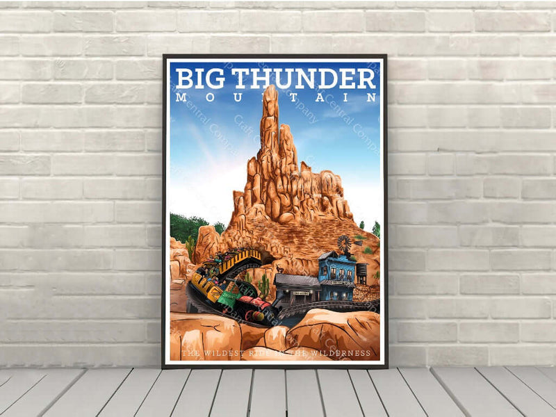 Big Thunder Mountain Poster Disney Attraction Poster Vintage Disney Magic Kingdom Posters Frontierland Poster Disneyland Disney World Big Thunder Mountain Poster Disney Attraction...