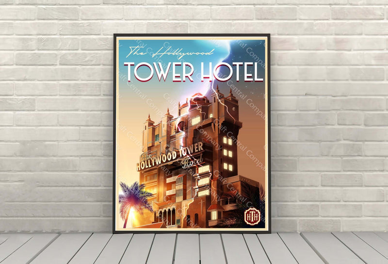 Tower of Terror Poster Disney Attraction Poster Hollywood Studios Poster Vintage Disney Poster Hollywood Tower Hotel Poster Twilight Zone Tower of Terror Poster Disney Attraction...