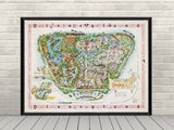 1955 Disneyland Map Poster Vintage Disney Poster Disneyland Poster Magic Kingdom Disney World Poster Ride Map Attraction Poster