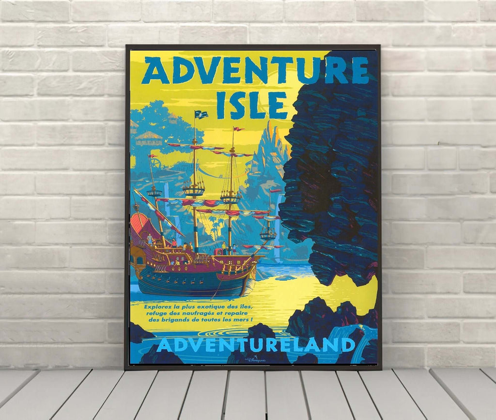 Adventure Isle Poster Vintage Disney Attraction...