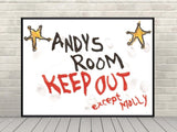 Andy's Room Keep Out except Molly Vintage Disney Toy Story Poster Andys Drawing Disney World Poster Disneyland