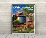 Animal Kingdom Lodge Poster Vintage Disney Resort Attraction Wall Art