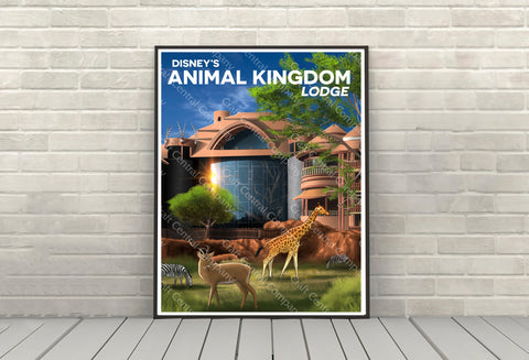 Animal Kingdom Lodge Poster Vintage Disney...
