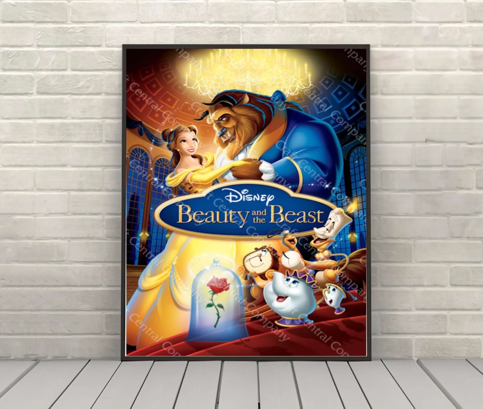 bedstemor lejlighed ønske Beauty and the Beast Poster Disney World Poster Vintage Disney Poster  Disneyland Poster Walt Disney Movie poster Nursery Wall Art Attraction